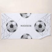Individuelle Name Soccer Goals Badetuch (Vorderseite)