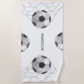 Individuelle Name Soccer Goals Badetuch (Vorderseite)