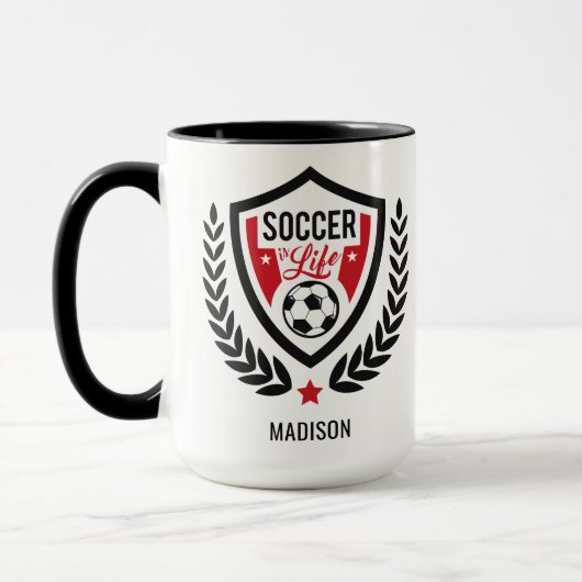 Individuelle Name Soccer-Logo-Tasse Tasse (Links)