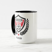 Individuelle Name Soccer-Logo-Tasse Tasse (Vorderseite Links)