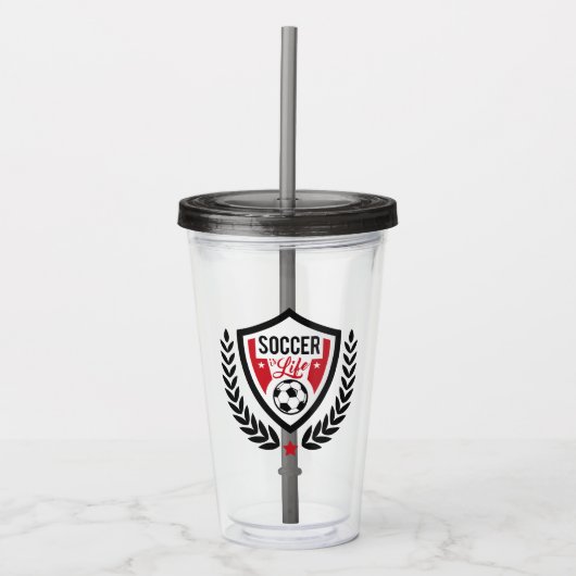 Individuelle Name Soccer Logo-Tumbler Acryltrinkbecher (Vorderseite)