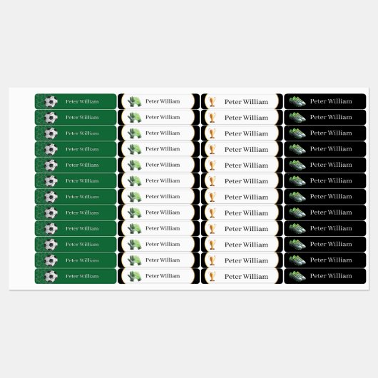 Individuelle Name Soccer Lover High School Labels Etiketten (Blatt)