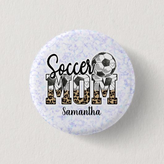 Individuelle Name Soccer Mama | Muttertag Button (Vorderseite)