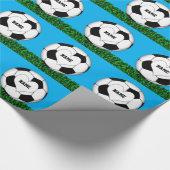 Individuelle Name Soccer Wrapping Paper Geschenkpapier (Ecke)