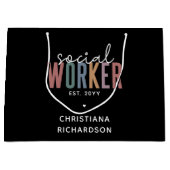 Individuelle Name Social Worker Abschluss Große Geschenktüte (Vorderseite)