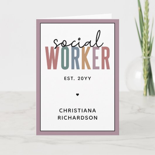 Individuelle Name Social Worker Abschluss Karte (Vorderseite)