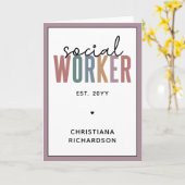 Individuelle Name Social Worker Abschluss Karte (Gelbe Blume)