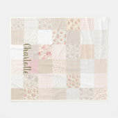 Individuelle Name Soft Patchwork Blumengesteck - P Fleecedecke (Vorderseite (Horizontal))