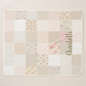 Individuelle Name Soft Patchwork Blumenpastete Sherpadecke (Vorderseite (Horizontal))