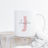 Individuelle Name Soft Rose Rosa Anfangsbuchstabe  Kaffeetasse