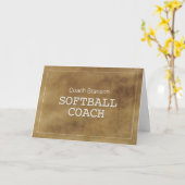 Individuelle Name Softball Coach Dankdefinition Karte (Gelbe Blume)