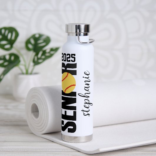Individuelle Name Softball Senior Abschluss Gesche Trinkflasche (Yoga)