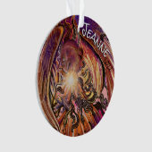 Individuelle Name Solar Burst Hawk Ornament (Vorderseite)