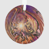 Individuelle Name Solar Burst Hawk Ornament (Rückseite)