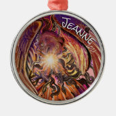 Individuelle Name Solar Burst Hawk Ornament (Vorne)