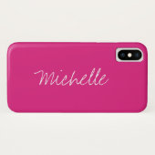 Individuelle Name Solid Magenta Pink Case-Mate iPhone Hülle (Rückseite (Horizontal))
