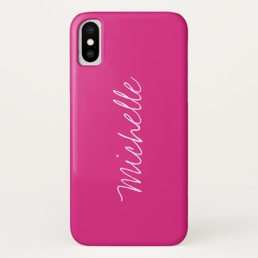Individuelle Name Solid Magenta Pink Case-Mate iPhone Hülle (Rückseite)