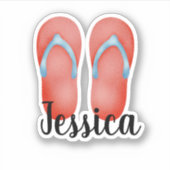 INDIVIDUELLE NAME SOMMERFLIP-FLOPS AUFKLEBER (Vorderseite)
