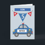 Individuelle Name Son 5. Geburtstag Blaue Polizeiw Karte<br><div class="desc">Geschenke dir geliebten Sohn mit dieser bunten und lustigen individuelle Name-Karte,  sobald er schließlich feiert seinen 5. Geburtstag. Da das eher früher als später Ereignis sein wird,  sollten Sie Ihre Kopie packen.</div>