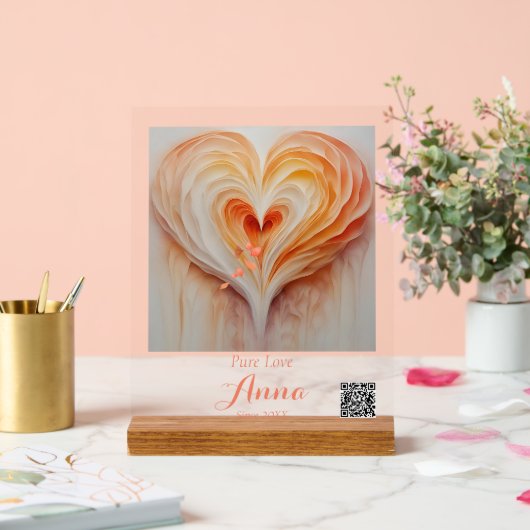 Individuelle Name, Sonderdatum, QR-CODE Acrylschild (Hochzeit)