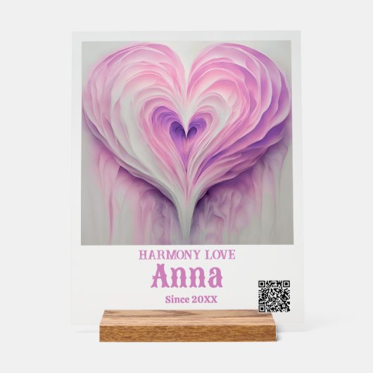 Individuelle Name, Sonderdatum, QR CODE Akryllisch Acrylschild (Vorderseite)