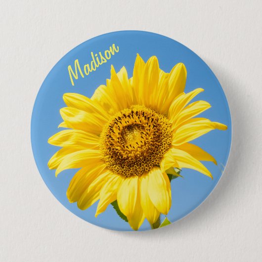 Individuelle Name Sonnenblume Button (Vorderseite)
