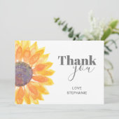 Individuelle Name Sonnenblume Danke Karte (Stehend Vorderseite)