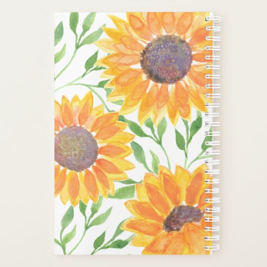 Individuelle Name Sonnenblume Planer (Rückseite)