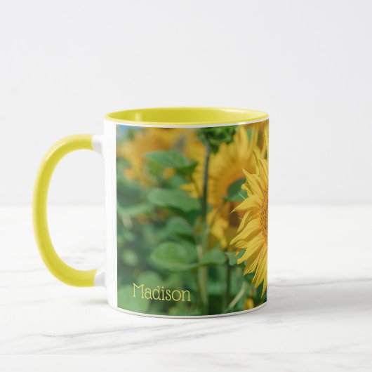 Individuelle Name Sonnenblume Tasse (Links)