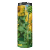 Individuelle Name Sonnenblume Thermosbecher (Rückseite)