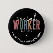 Individuelle Name Sozialarbeiter Abschluss Geschen Button (Vorderseite)