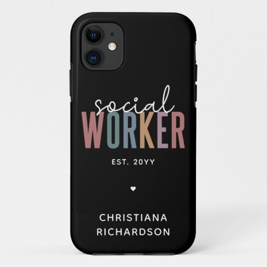 Individuelle Name Sozialarbeiter Abschluss Geschen Case-Mate iPhone Hülle (Rückseite)