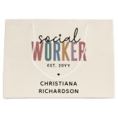 Individuelle Name Sozialarbeiter Abschluss Geschen Große Geschenktüte (Vorderseite)