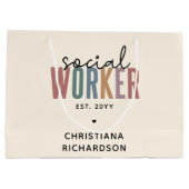 Individuelle Name Sozialarbeiter Abschluss Geschen Große Geschenktüte (Rückseite)