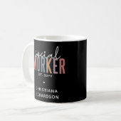 Individuelle Name Sozialarbeiter Abschluss Geschen Kaffeetasse (Vorderseite Links)