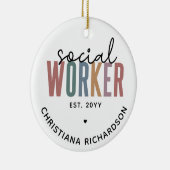 Individuelle Name Sozialarbeiter Abschluss Geschen Keramik Ornament (Rechts)