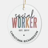 Individuelle Name Sozialarbeiter Abschluss Geschen Keramik Ornament (Links)