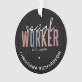 Individuelle Name Sozialarbeiter Abschluss Geschen Ornament (Vorderseite)
