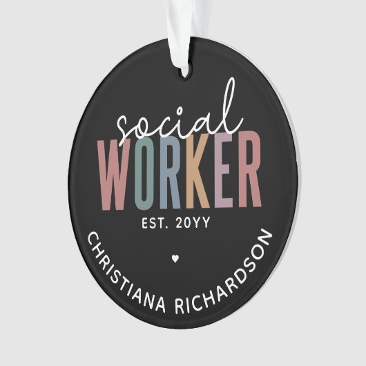 Individuelle Name Sozialarbeiter Abschluss Geschen Ornament (Vorderseite)