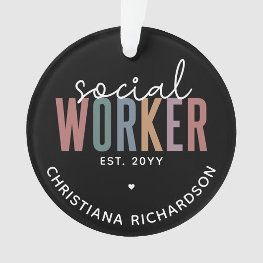 Individuelle Name Sozialarbeiter Abschluss Geschen Ornament (Vorderseite)