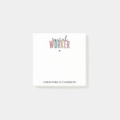 Individuelle Name Sozialarbeiter Abschluss Geschen Post-it Klebezettel (Vorderseite)