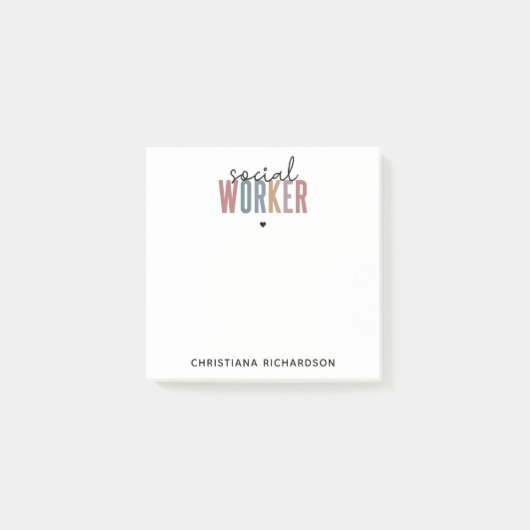 Individuelle Name Sozialarbeiter Abschluss Geschen Post-it Klebezettel (Vorderseite)