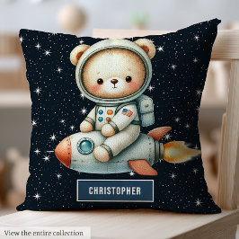 Individuelle Name Space Teddy Bear Kissen für Baby