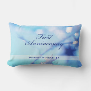 Individuelle Name, Sparkle zum ersten Hochzeitstag Lendenkissen