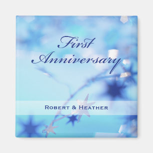 Individuelle Name, Sparkle zum ersten Hochzeitstag Magnet