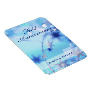 Individuelle Name, Sparkle zum ersten Hochzeitstag Magnet