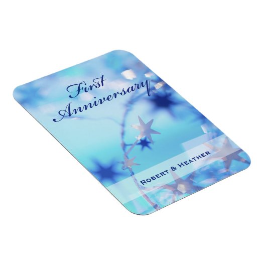 Individuelle Name, Sparkle zum ersten Hochzeitstag Magnet (Rechte Seite)