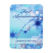 Individuelle Name, Sparkle zum ersten Hochzeitstag Magnet (Vertikal)