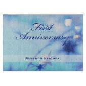 Individuelle Name, Sparkle zum ersten Hochzeitstag Schneidebrett (Vorderseite)
