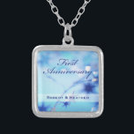 Individuelle Name, Sparkle zum ersten Hochzeitstag Versilberte Kette<br><div class="desc">Dieses wunderschöne Geschenk,  Souvenir,  Geschenk und Party essenziell ist für den ersten Hochzeitstag perfekt! Vollständig anpassbar!</div>